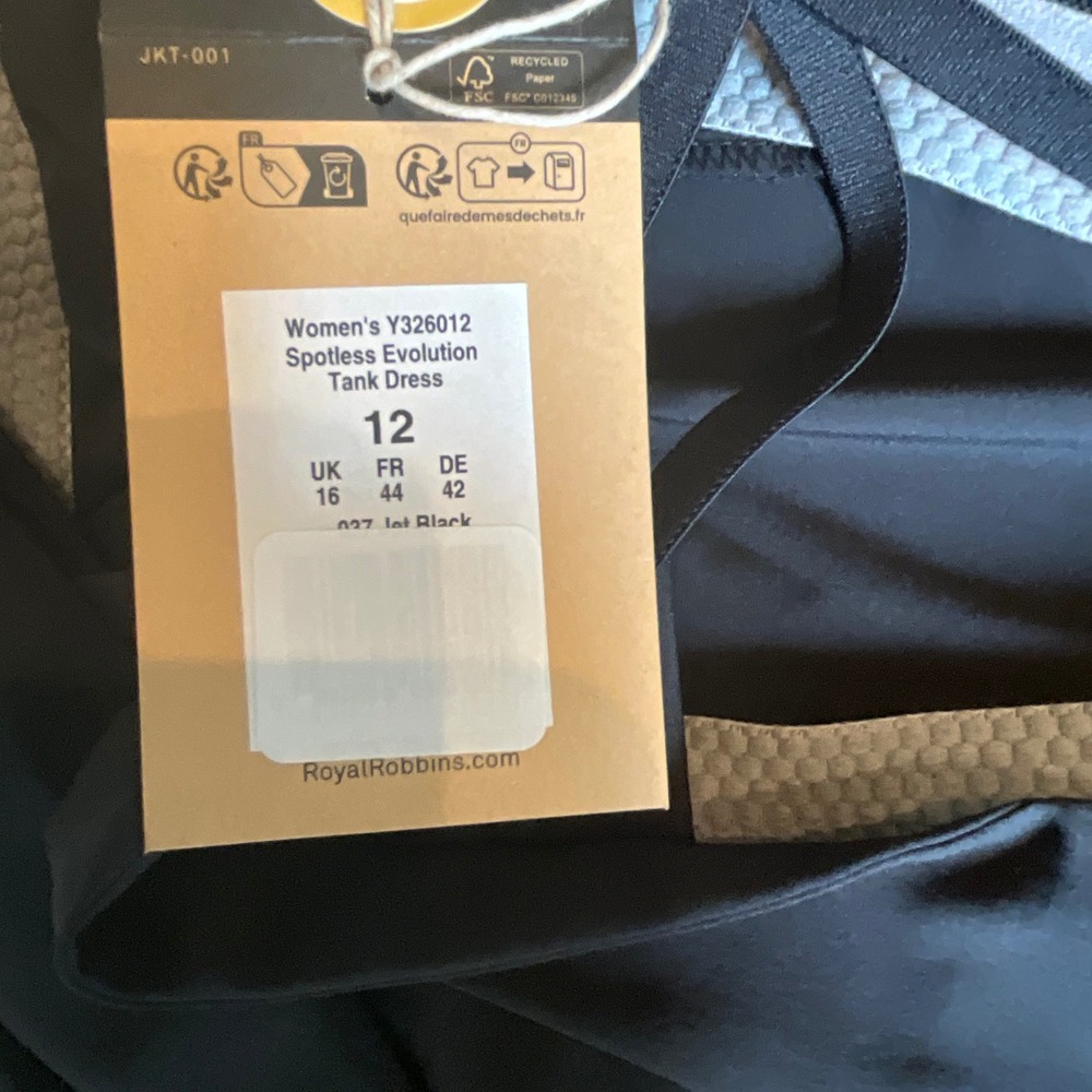 Royal Robbins Spotless Evolution Tank Dress Black UPF 50+ Y326012 Womens 12 - Picture 7 of 11